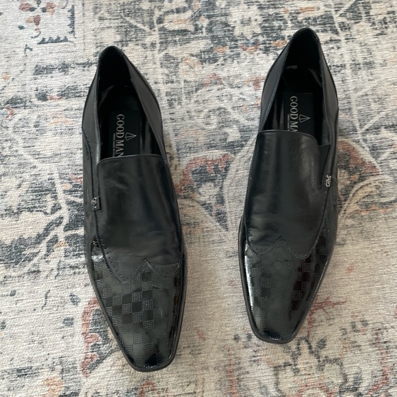 Goodman Italy 35506 Black Leather Loafers‎ Men's Size EU 43 Formal Slip-On Shoes - Picture 3 of 15